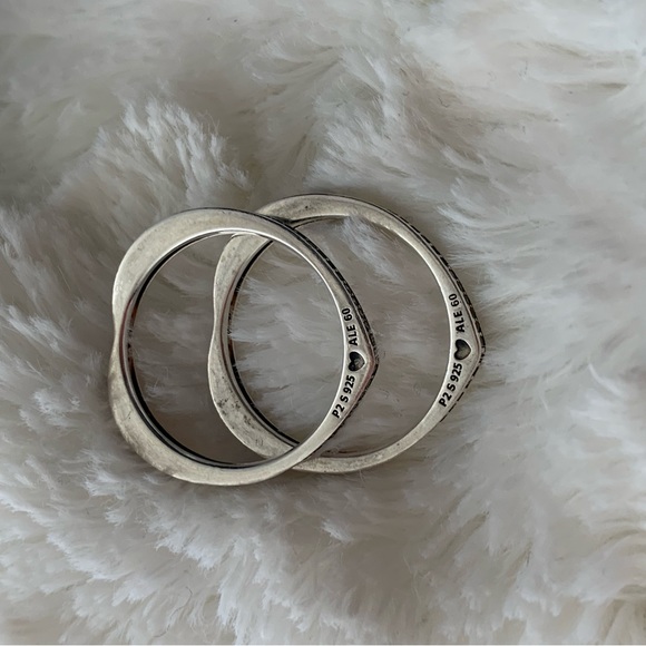 Pandora Silver Ring Lot Sizes 7 and 9 Polished - Picture 3 of 16